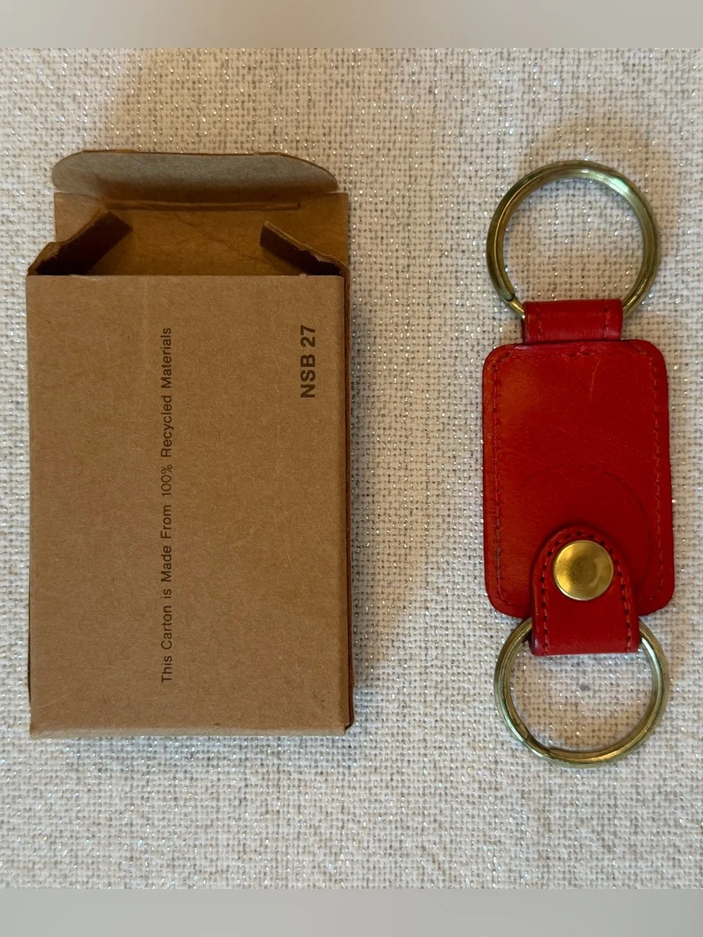 Vintage 90s Coach Red Leather Valet Key Fob Box NSB 27